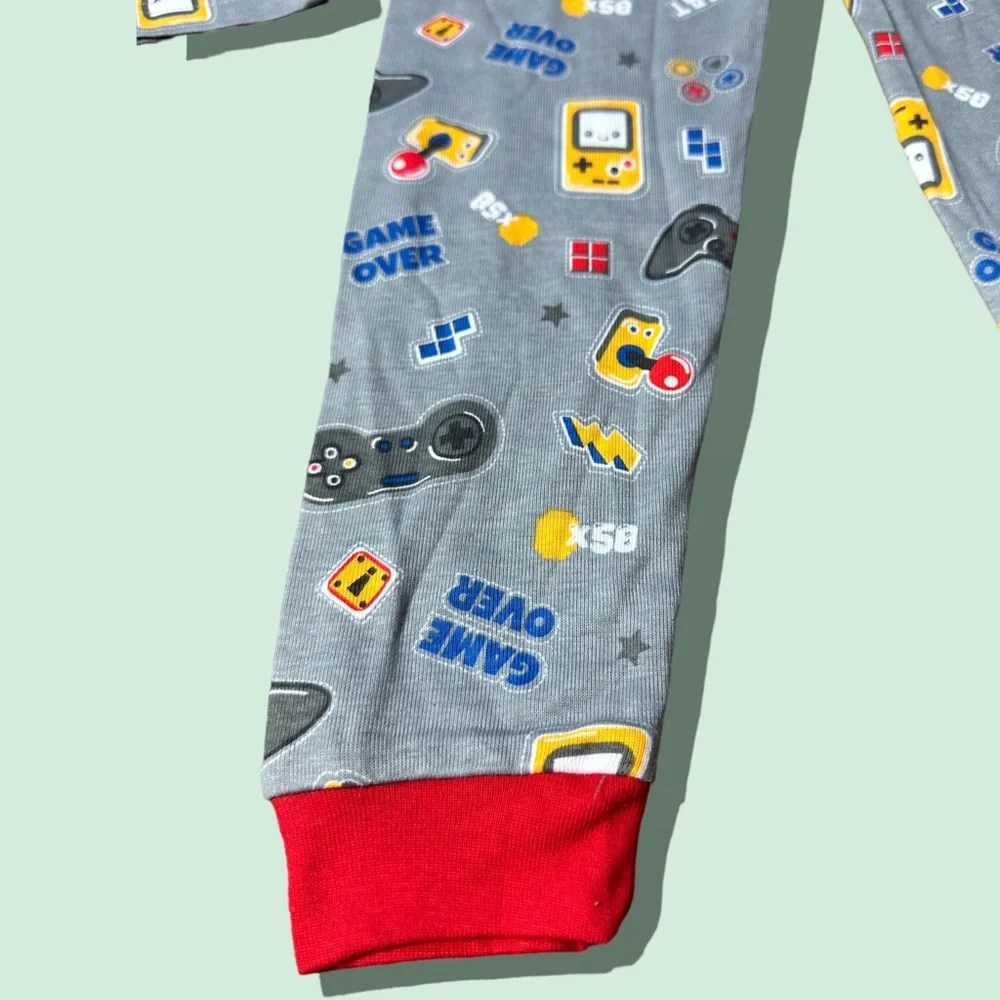 NWT Toddler Little Star Organic Gray Gaming Gameboy Pajama Set Size 4T